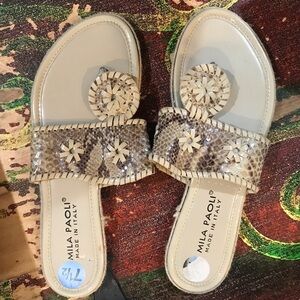 ▪️MILA PAOLI Leather Flip Flops